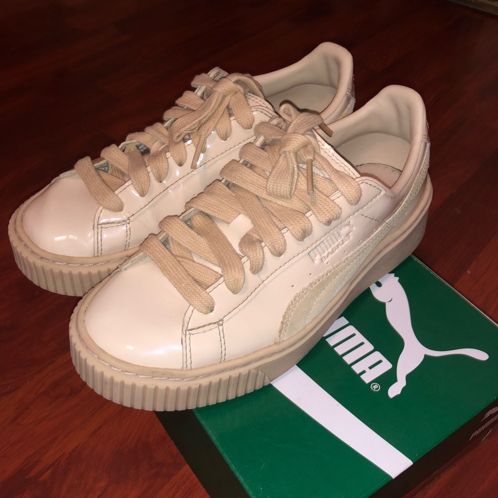 Puma Basket Patent Leather Platform Sneaker